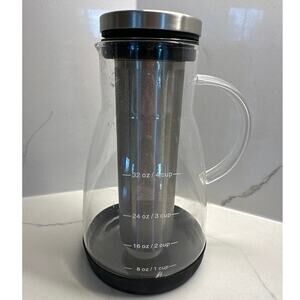 Bean Envy Cold Brew Coffee Maker 4 Cups Glass Silicone Base Stainless Steel